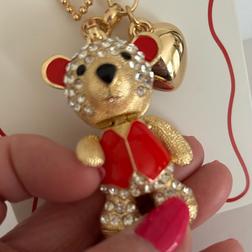 ☀️Studio Gold and Red Bling Bear Bag Charm - Picture 5 of 5